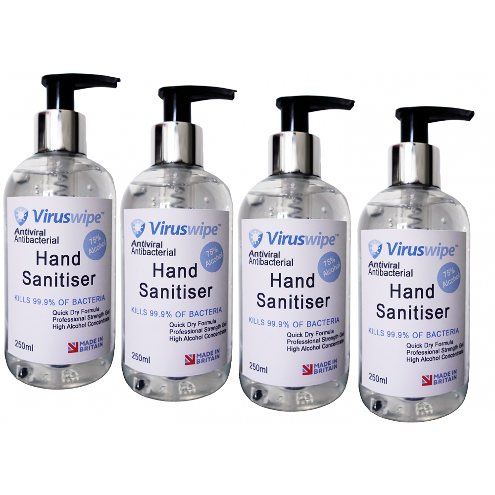 4 x VirusWipe 250 ml Hand Sanitisers  
